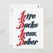 Carte Postale La Vie Sucre Moins, Sobre (Devant / Derrière)