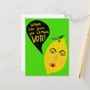 Carte Postale La vie vous donne des citrons Votez élections 2024
