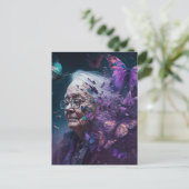 Carte postale La vieille femme aux papillons viole (Debout devant)