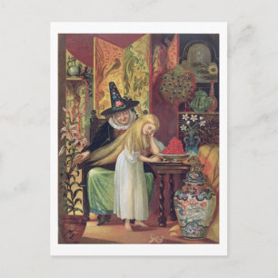 Carte Postale La Vieille Sorcière peignant les cheveux de Gerda 