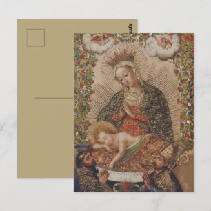 Carte Postale La Vierge adorant le Christ Enfant Noël