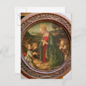 Carte Postale La Vierge adorant l'Enfant Jésus (Devant / Derrière)