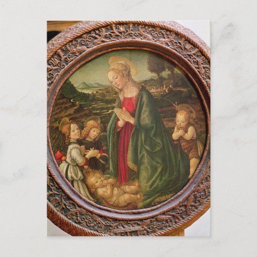Carte Postale La Vierge adorant l'Enfant Jésus (Devant)