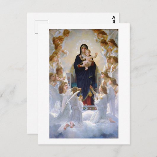Carte Postale La Vierge aux anges, Bouguereau (Devant / Derrière)