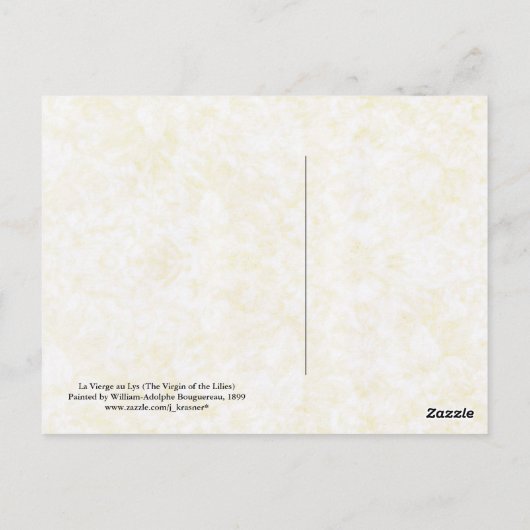 Carte Postale La Vierge des Lilies (La Vierge au Lys) (Dos)