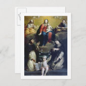 Carte Postale La Vierge du Rosaire avec SS Dominic, Catheri (Devant / Derrière)