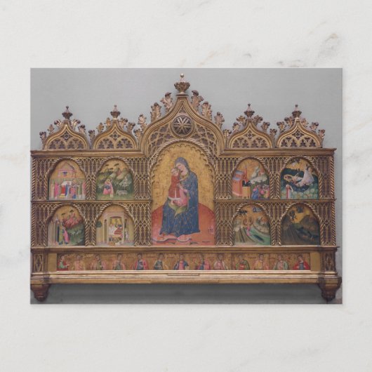 Carte Postale La Vierge et l'enfant aux scènes légendaires (Devant)