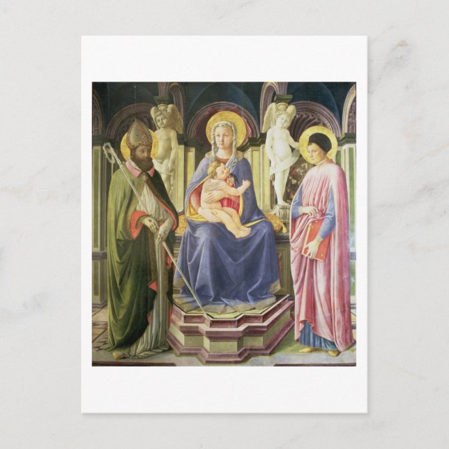 Carte Postale La Vierge et l'Enfant avec SS. Clement et Justin, (Devant)