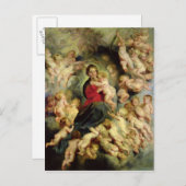 Carte Postale La Vierge et l'Enfant entourés (Devant / Derrière)