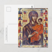 Carte Postale La Vierge Hodegetria flanquée par l'icône des prop (Devant / Derrière)