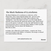 Carte Postale La Vierge Noire de Częstochowa (Dos)