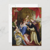 Carte Postale La Vierge offrant le Rosaire (Devant / Derrière)