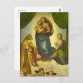 Carte Postale La Vierge Sixtine, 1512-1513 par Raphael (Devant / Derrière)