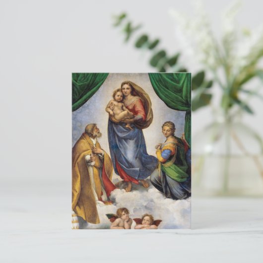 Carte Postale La Vierge Sixtine | Raphael | (Debout devant)