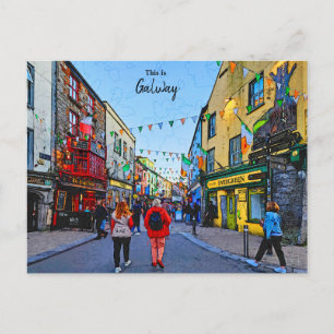 Carte Postale La ville animée de Galway-Ireland