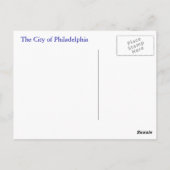 Carte Postale La ville de Philadelphie (Dos)