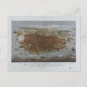 Carte Postale La ville de San Francisco Californie de 1878
