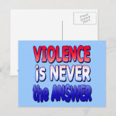 Carte Postale La violence n'est JAMAIS la réponse Tshirts (Devant / Derrière)