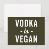 Carte Postale La Vodka est une citation drôles de Vegan (Devant / Derrière)