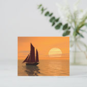 Carte Postale La voile au coucher du soleil (Debout devant)