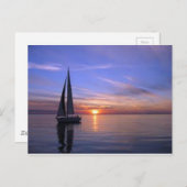 Carte Postale La voile au coucher du soleil (Devant / Derrière)