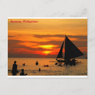Carte Postale La voile au coucher du soleil de Boracay