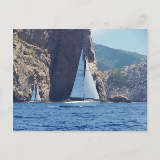 Carte Postale La Voile Le Long De La Côte Sardaigne (Devant)
