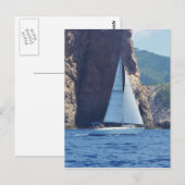 Carte Postale La Voile Le Long De La Côte Sardaigne (Devant / Derrière)