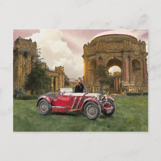 Carte Postale La voiture rouge (Devant)
