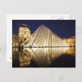 Carte Postale La vue nocturne sur la Pyramide de verre du Musée (Devant / Derrière)