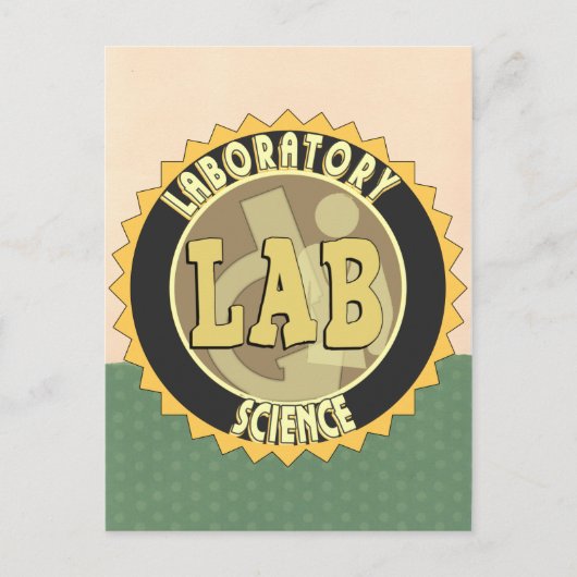CARTE POSTALE LAB BADGE LABORATOIRE SCIENCE (Devant)