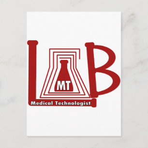CARTE POSTALE LAB FLASK LOGO MT - TECHNOLOGUE MÉDICALE