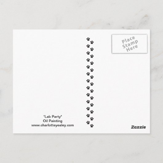 Carte postale Lab Party Chien Art (Dos)