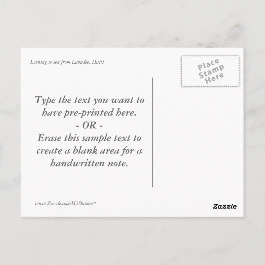 Carte Postale Labadee Seascape Custom (Dos)