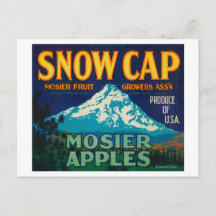 Carte Postale Label Apple Crate Casquette de neigeMosier, OU
