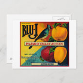 Carte Postale Label Blu-J Apple Crate Watsonville, CA (Devant / Derrière)