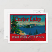 Carte Postale Label Crater Lake Pear Crate Medford, OU (Devant / Derrière)