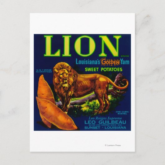 Carte Postale Label Lion Yam Sunset, LA (Devant)