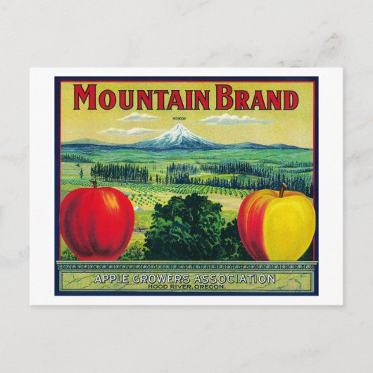 Carte Postale Label Mountain Apple Crate Hood River, OU (Devant)