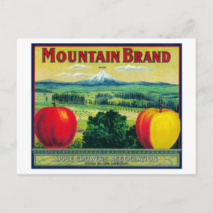 Carte Postale Label Mountain Apple Crate Hood River, OU