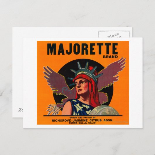 Carte Postale Label orange Majorette Terra Bella, CA (Devant / Derrière)