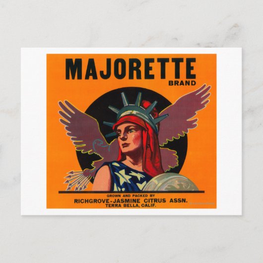 Carte Postale Label orange Majorette Terra Bella, CA (Devant)