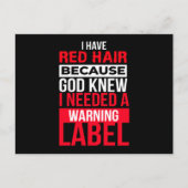 Carte Postale Label Redhead Warning Mc1r (Devant)