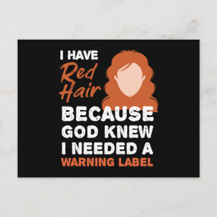 Carte Postale Label Redhead Warning Mc1r