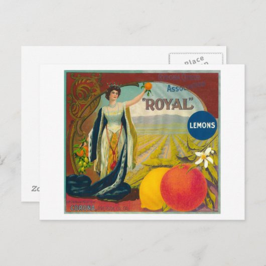 Carte Postale Label Royal Orange Corona, CA (Devant / Derrière)