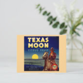 Carte Postale Label Texas Moon Citrus Fruit Crate (Debout devant)