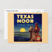 Carte Postale Label Texas Moon Citrus Fruit Crate (Devant / Derrière)