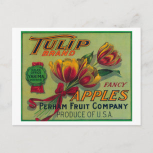 Carte Postale Label Tulip Apple Crate Yakima, WA