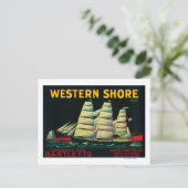 Carte Postale Label Western Shore Pear Crate, CA (Debout devant)