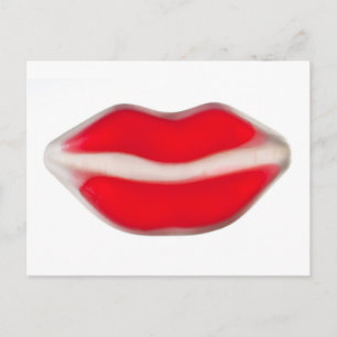 Carte Postale Labios rojos dulces de gelatina